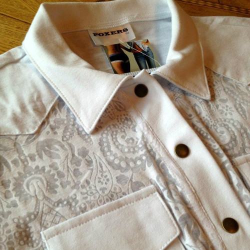 White Paisley Western Sheer Lounge Top