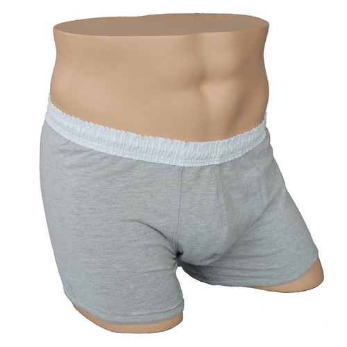 Men's White over Grey Short Boxer Brief