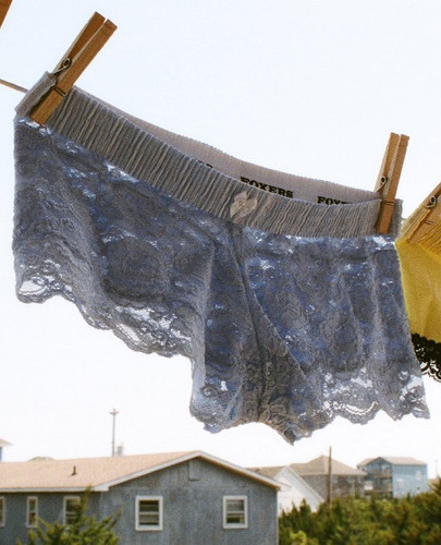 Light Blue Polkadot over Light Blue Lace Boxers
