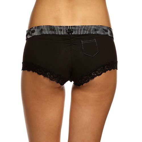 Wide Black Stripe / Black Boyshort