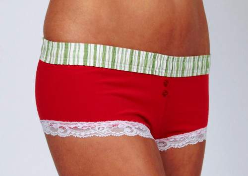 Lime Stripe / Red Boyshort
