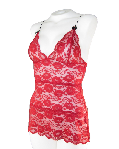 Red Lace Hip Length Camisole
