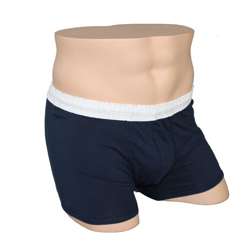 Men's White over Navy Short Boxer Brief