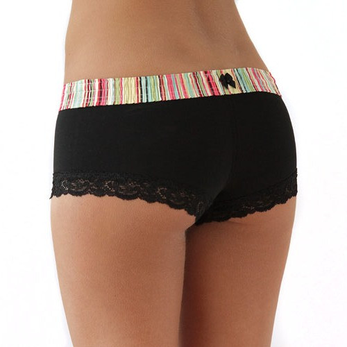 Aqua Rose / Black Boyshort