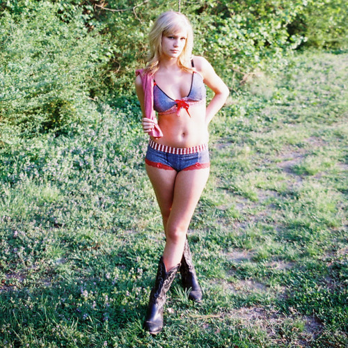 Red Gingham over Denim print Bralette