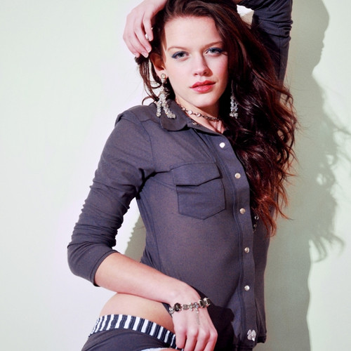 Charcoal Grey Sheer Western Lounge Top