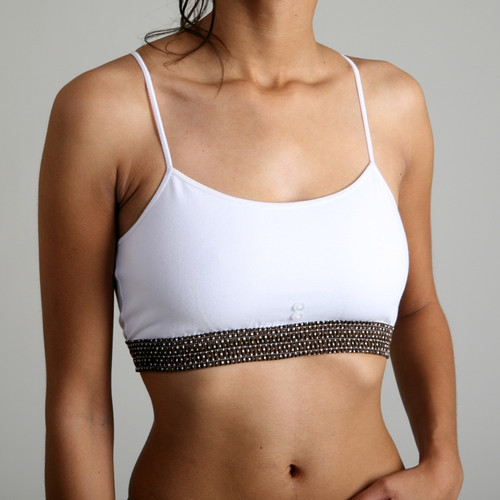 Sport Top - Brown Dot over White