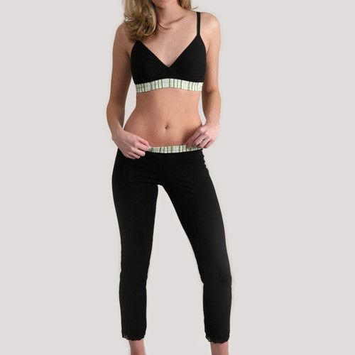 Lime Stripe over Black Bra Top D07-0024-11
