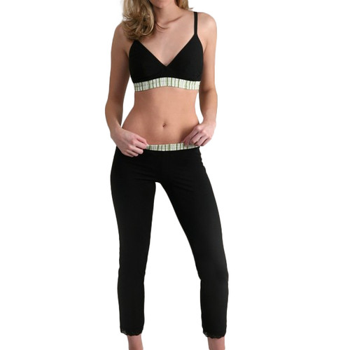 Lime Stripe over Black Bra Top D07-0024-11