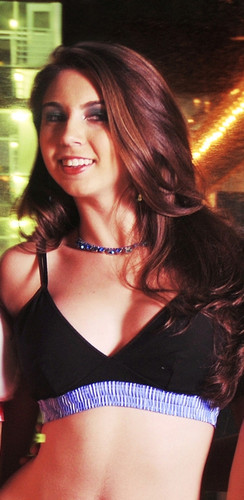 FOXER Blue over Black Bra Top