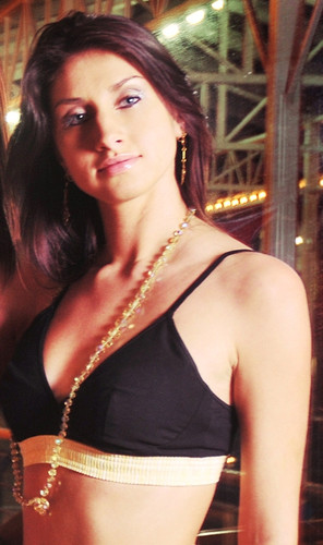 Yellow over Black Bra Top