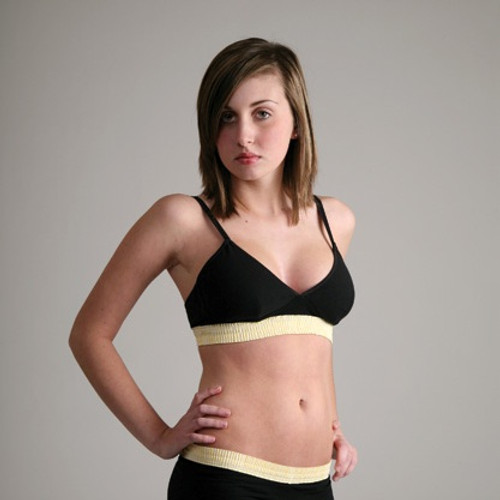 Yellow over Black Bra Top