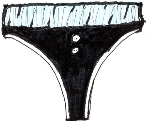 FOXER Blue Stripe over Black Bstring Thong