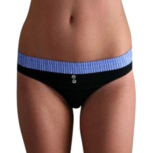 FOXER Blue Stripe over Black Bstring Thong