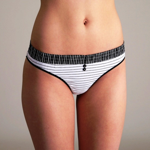 Black Stripe over Pinstripe Bstring Thong