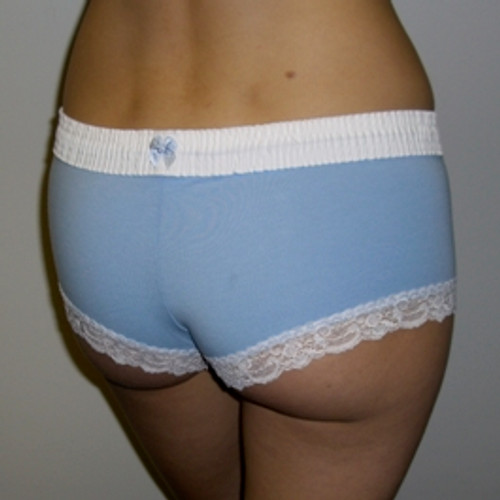 White over Light Blue Boyshort