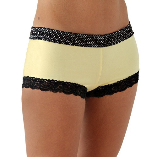 Black Dot over Yellow Boyshort