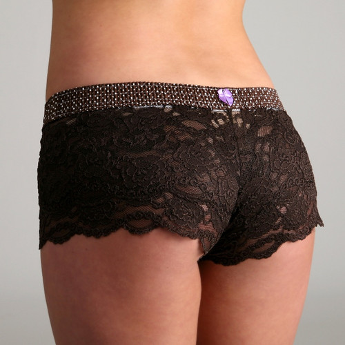 Brown Dot over Brown Lace Boxers (Lvndr Bow)