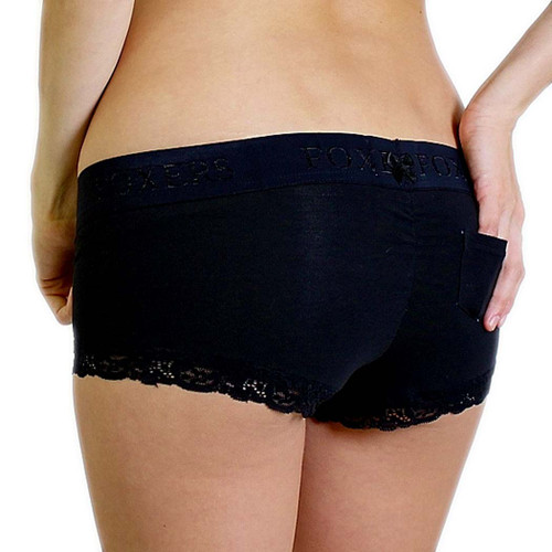 Black Boyshort with Black FOXERS Logo Band