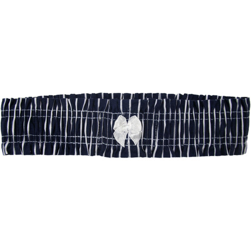 Navy Blue Striped Bridal Leg Garter