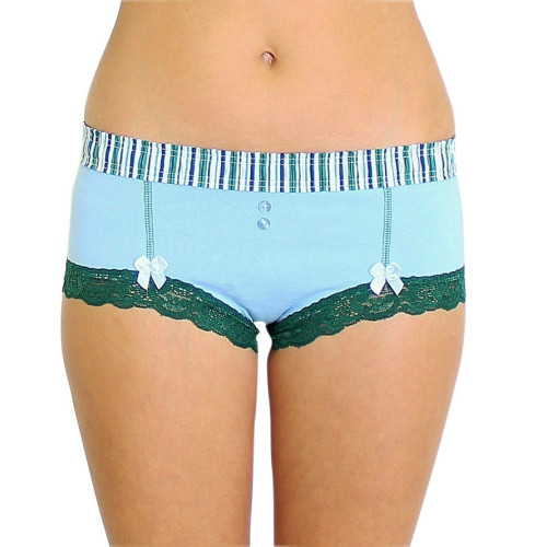Light Blue Boyshort with Alpine Stripe FOXERS Waistband