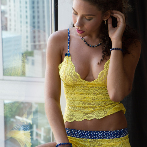 Yellow Lace Lingerie Top