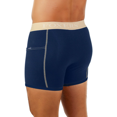 Men's Navy Boxer Brief with Flat Logo Band