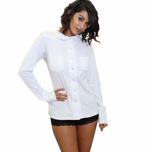 White equestrian lounge shirt