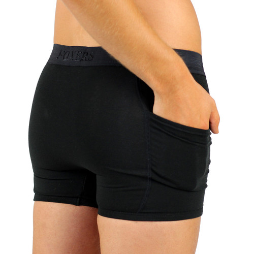 Sporty Men's Black Boxer Briefs with Pockets