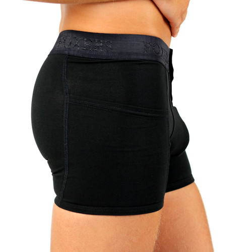 Men's Black Boxer Briefs with Foxers Logo Waistband