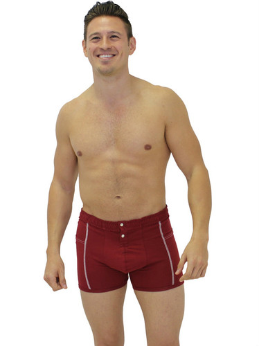 Cranberry Red Boxers with Athletic Short Scrunch Waistband