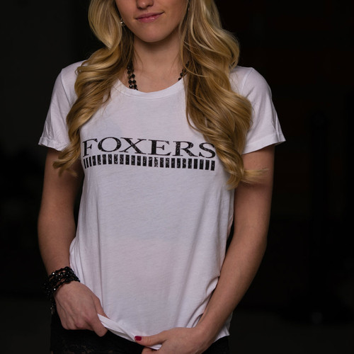 Soft White Tshirt with FOXERS logo