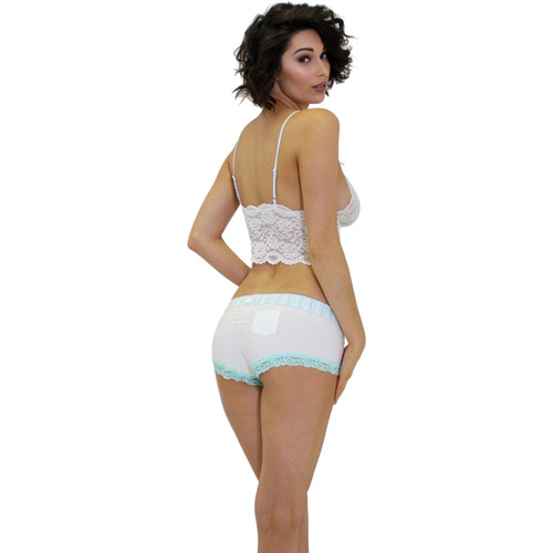 White Boy Short Panties and matching Lace Top