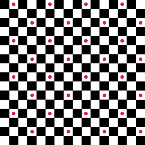 Checkers with Red Dot | Waistband Fabric Print