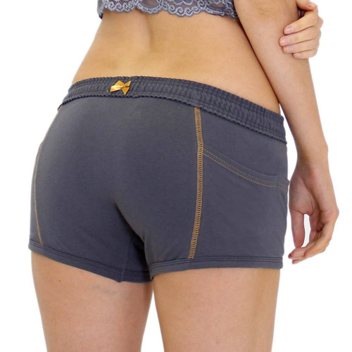 Tomboy Boxer Brief | Charcoal Grey w/ Gold Stitching