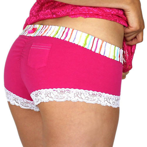 Water Colors Pink Boyshort Underwear with Lipstick Pocket in back