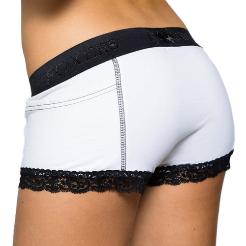 Women's White Boxer Briefs Panties