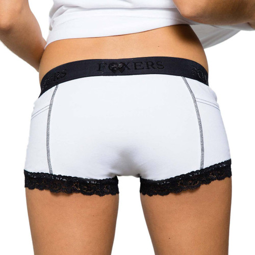 Women's White Boy Short Boxer Panties