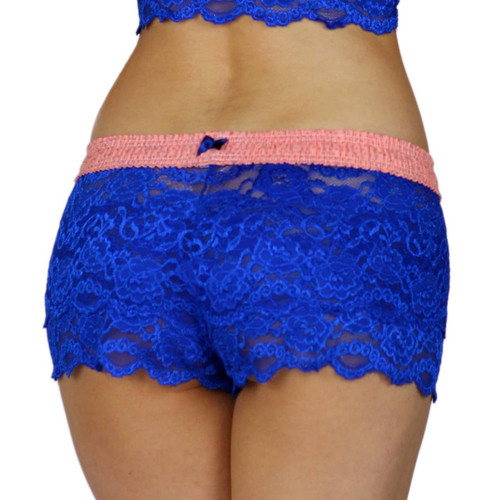 Royal Blue Lace Boxers for Women