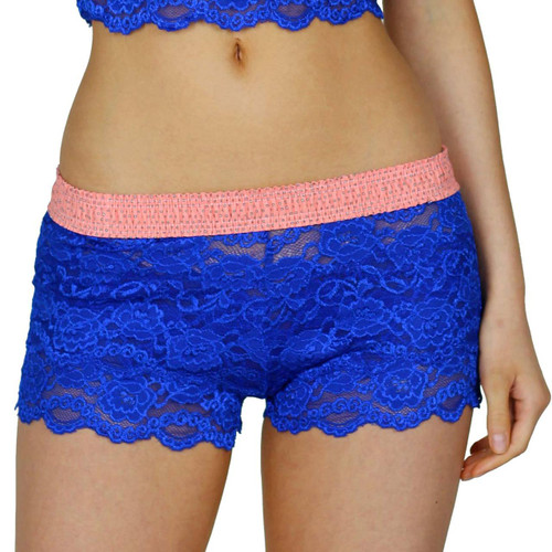 Fuchsia Lace Boxers with Coral Reef FOXERS Waistband