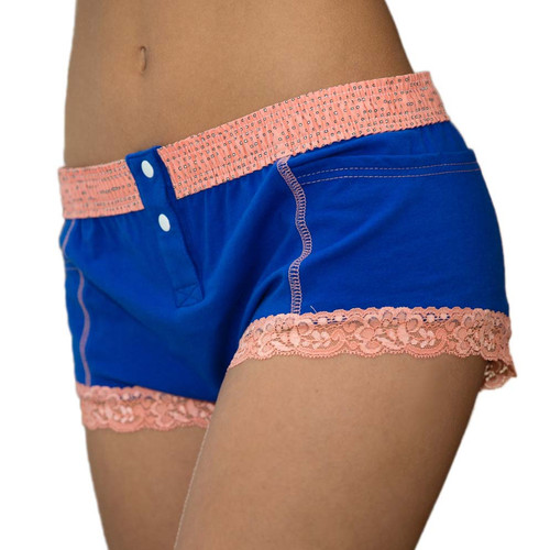 Royal Blue Womens Boxers with Pockets