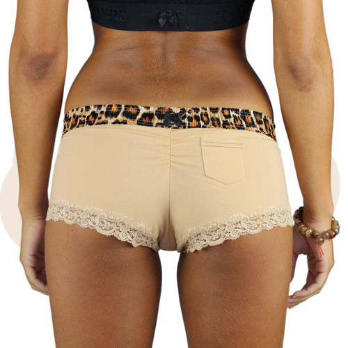 Leopard Print and Nude Cotton Boyshorts