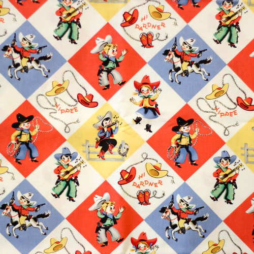 Rodeo Print Fabric Flat