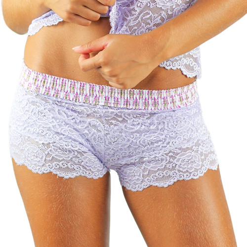 English Lavender Lace Boxers for Women