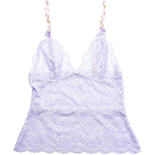 Lavender Lace Waist Length Camisole with Adjustable Straps