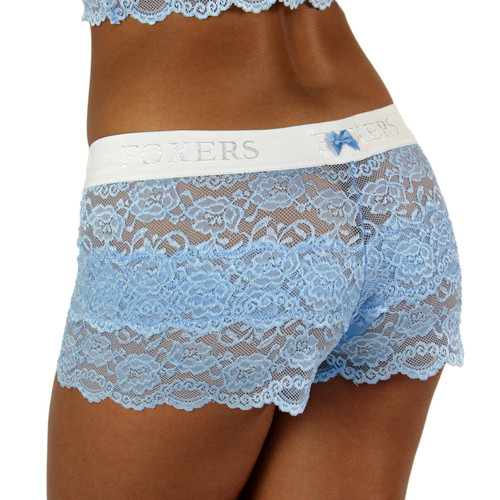Light Blue Lace Boxer for Ladies