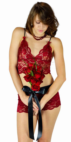 Dark Red Lace Bralette