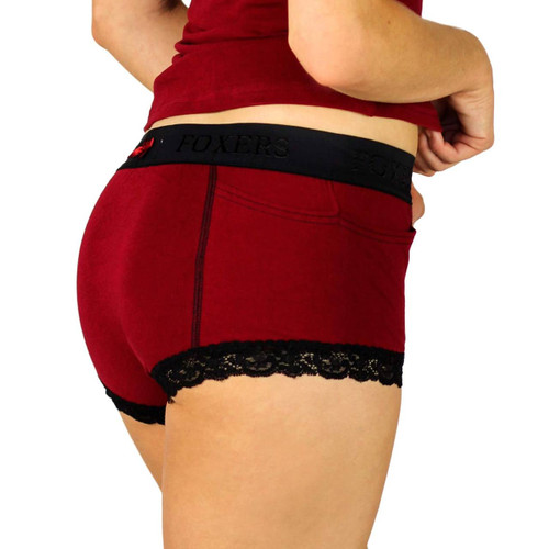 Black Cherry Girls Boxer Briefs with Foxers Black Logo Waistband