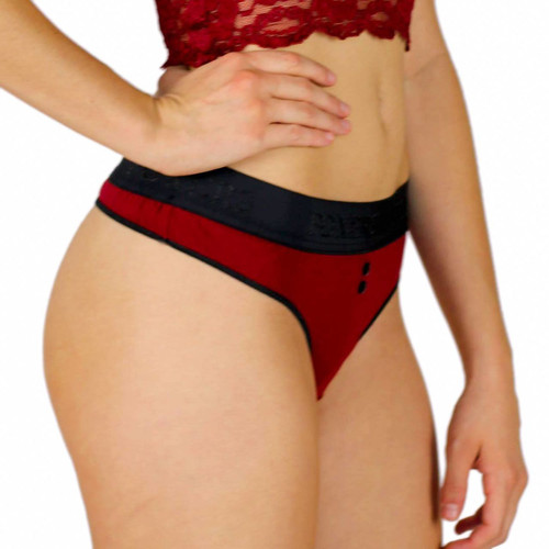 Black Cherry Cotton Thong with Black Logo FOXERS Band (FXTHG-1901L)