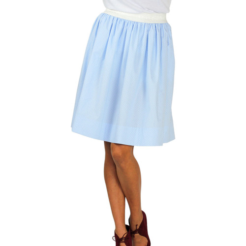 Women's Light Blue Dot Cotton Skirt